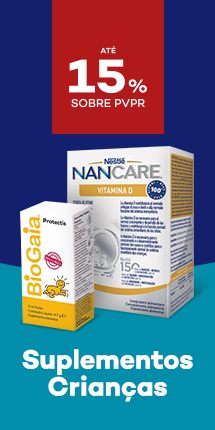 Produtos de suplementação para crianças com destaque promocional de até 15% sobre preço de Venda ao Público Recomendado